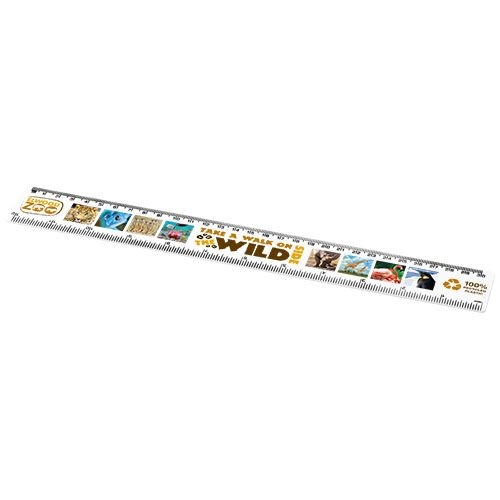 PF210468-1Refari 30 cm Lineal aus recyceltem Kunststoff_ weiss
