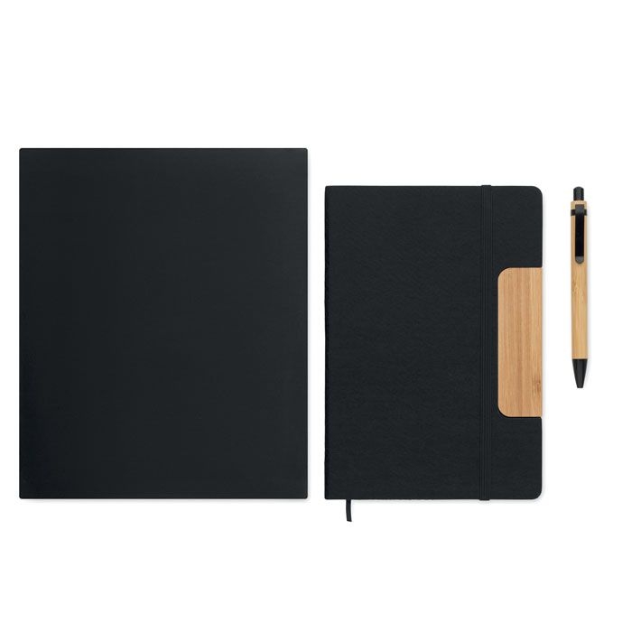 MO2390-03Notemix DIN A5 RPET Notizbuch-Set_ schwarz
