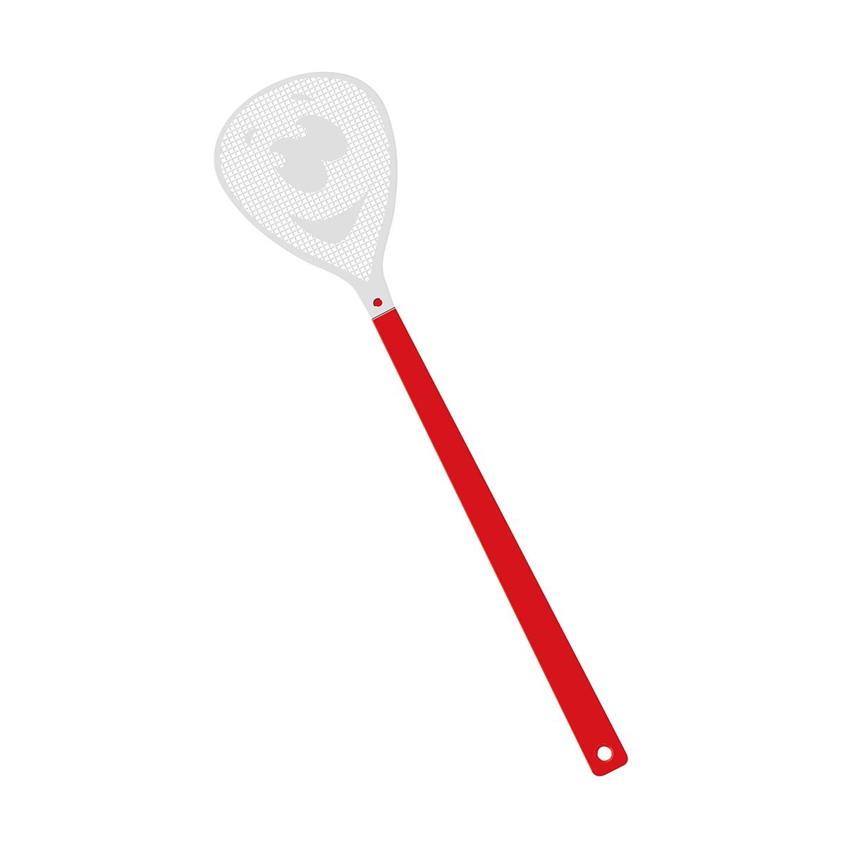 HE7852-1-0Fliegenklatsche _Gesicht_ rot_ weiss HE7852-1-0Fliegenklatsche _Gesicht_ rot_ weiss