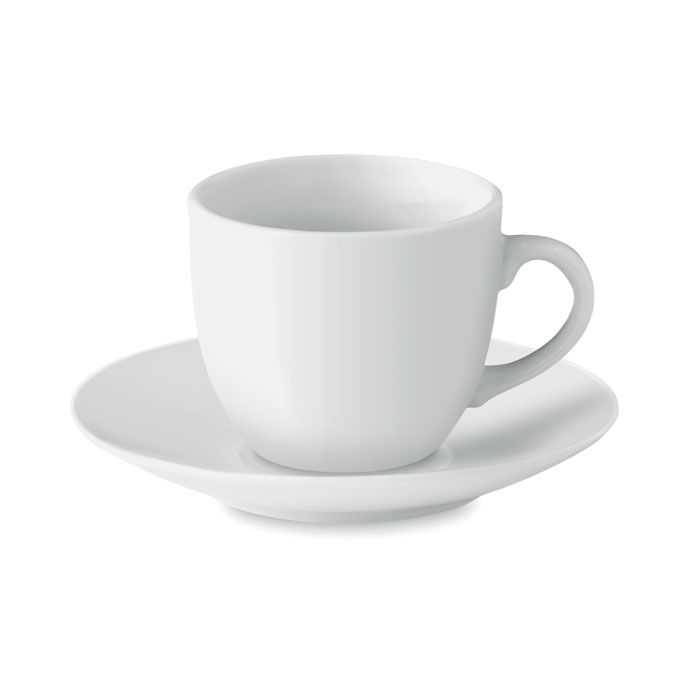 Espresso Espresso Tasse und Untertasse, Weiß