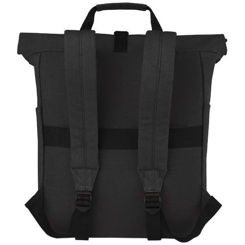 PF120678-4Joey 15_ GRS Rolltop Laptoprucksack aus recyceltem Canvas 15 L_ schwarz