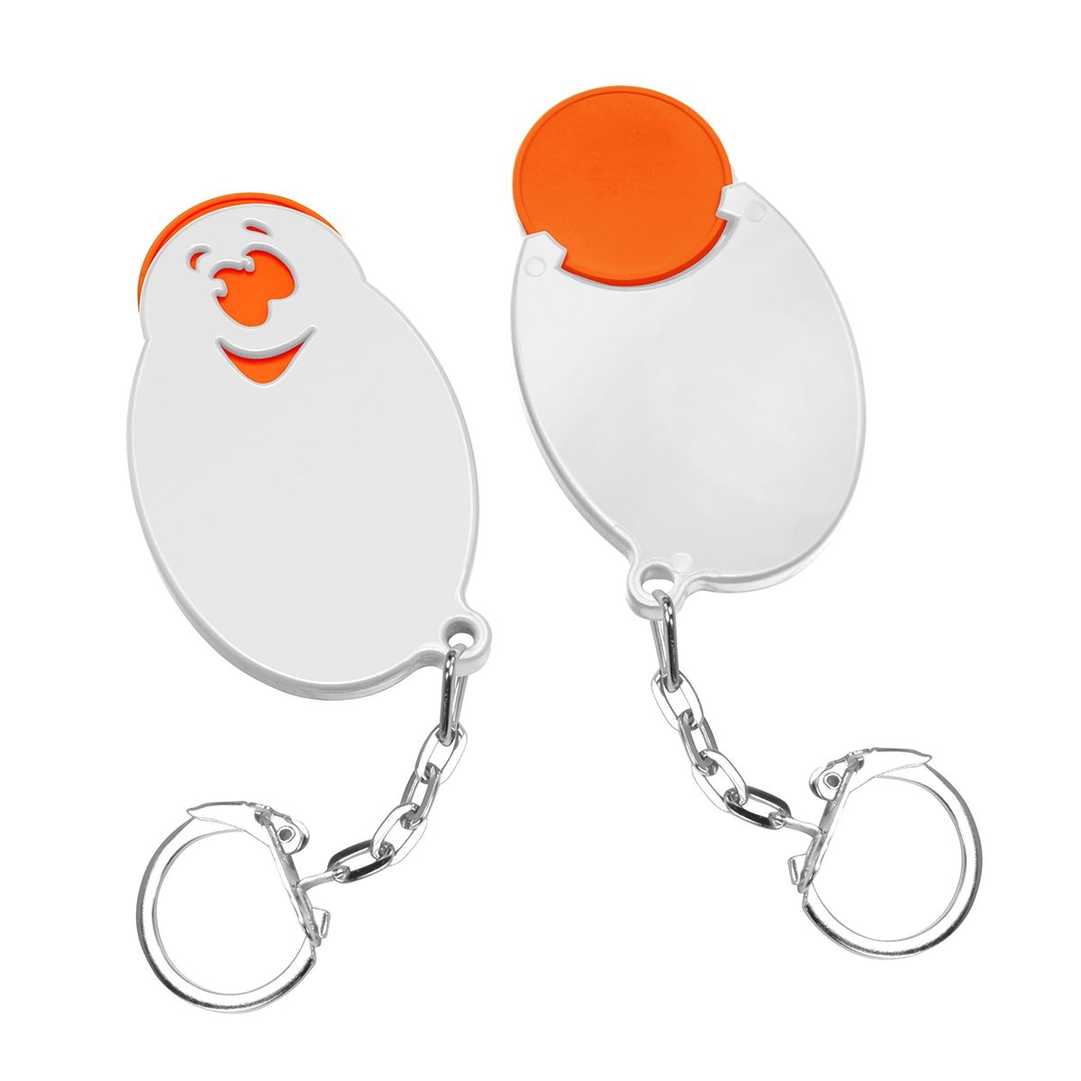 HE7855K-5-0Chiphalter mit 1€-Chip _Gesicht_ orange_ weiss
