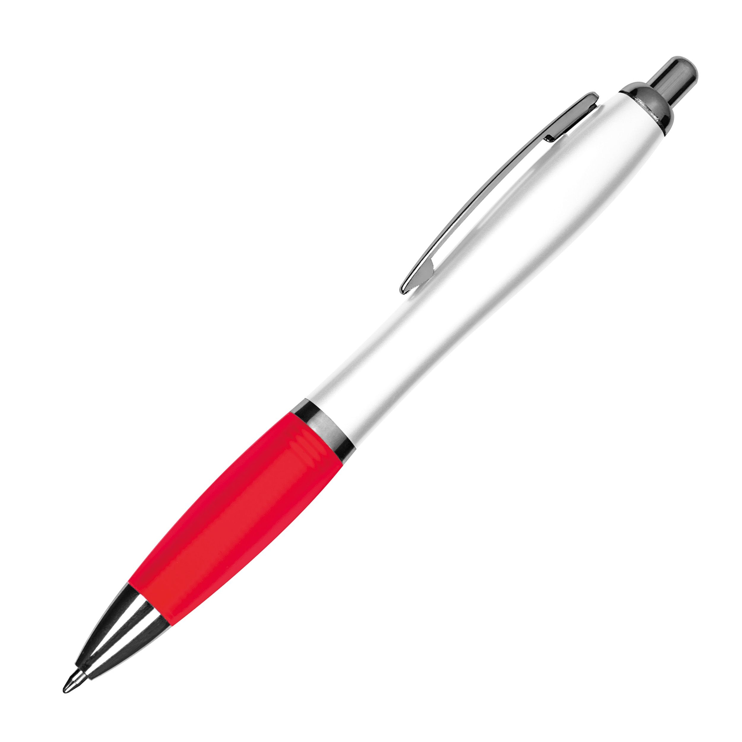 MA11683-05Kugelschreiber mit weissem Schaft _ rot