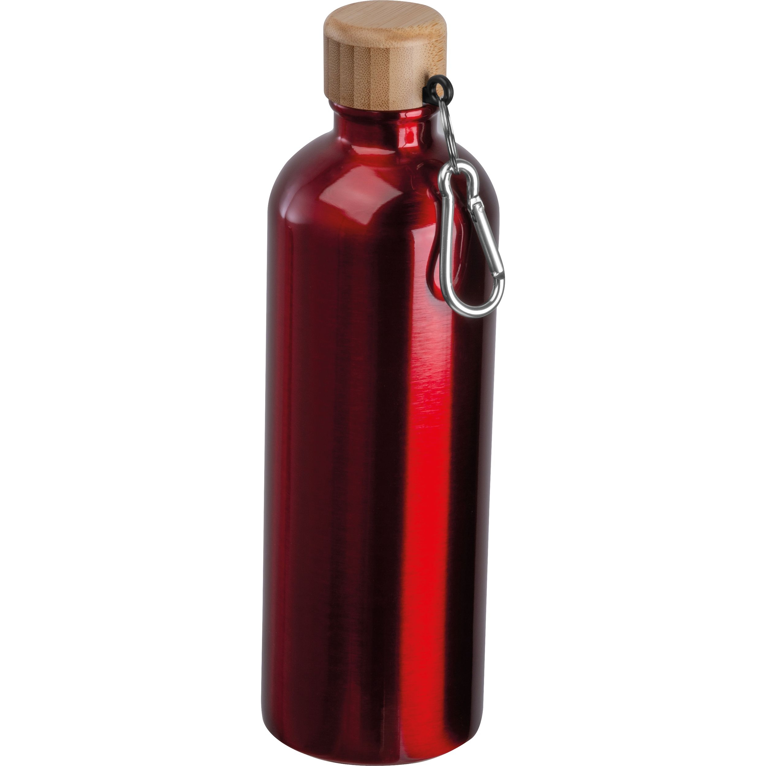 MA84971-05Edelstahltrinkflasche mit Karabiner_ 750ml RUTH_ rot