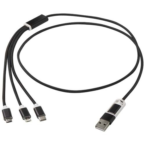 PF124386-4Versatile 5-in-1 Ladekabel aus recyceltem Aluminium_ schwarz