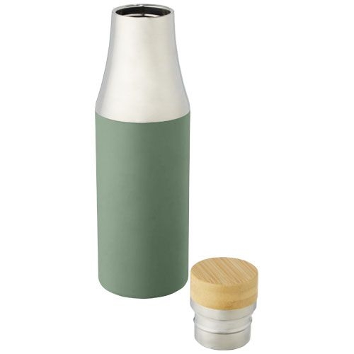 PF100667-3Hulan 540 ml Kupfer-Vakuum Isolierflasche mit Bambusdeckel_ heather gruen