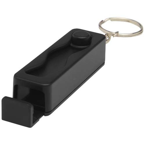 PF124460-4Aggia Telefonladestation aus recyceltem Kunststoff mit Fidget-Toy_ schwarz