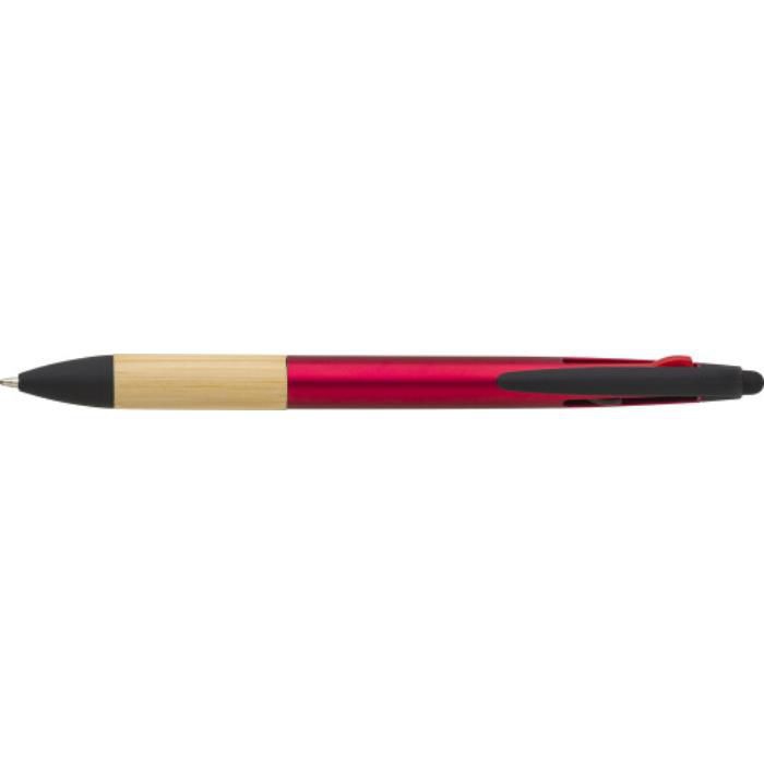 ABS-Kugelschreiber Malachi mit 3 Tintenfarben, Rot
