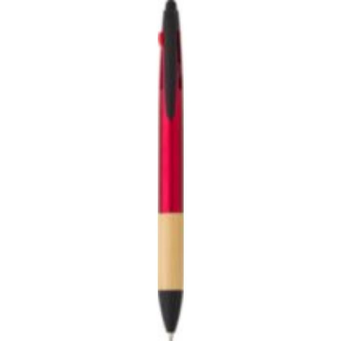 GI966208-08ABS-Kugelschreiber Malachi mit 3 Tintenfarben_ rot