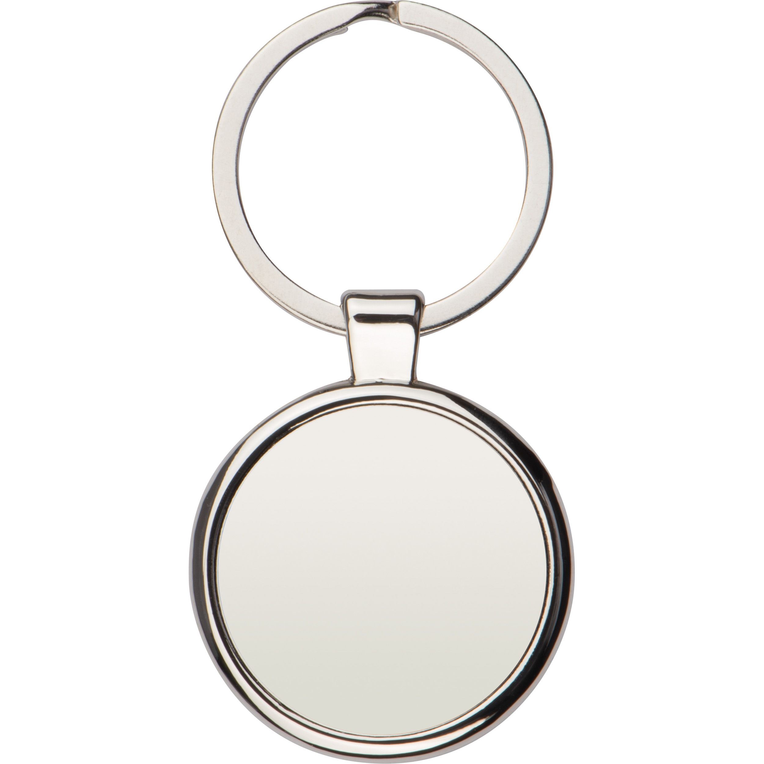 MA92211-07Metall Schluesselanhaenger_ rund mit glaenzendem Innenteil_ silbergrau