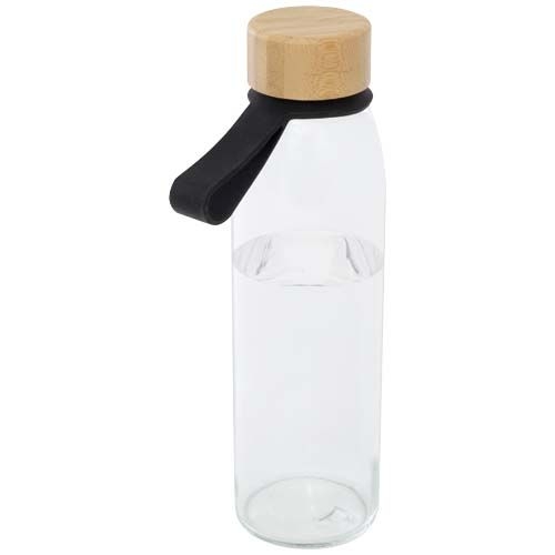 PF100853-5Porto 500 ml Glas-Flasche mit Silikongriff und Bambusdeckel _ schwarz
