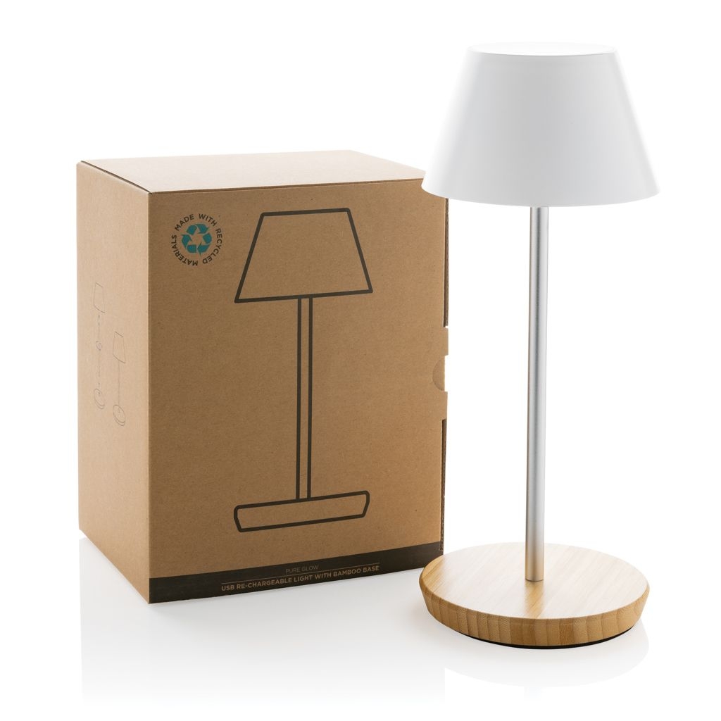 XDP513.28-3Pure Glow USB-Tischleuchte aus RCS recyceltem Kunststoff_ weiss
