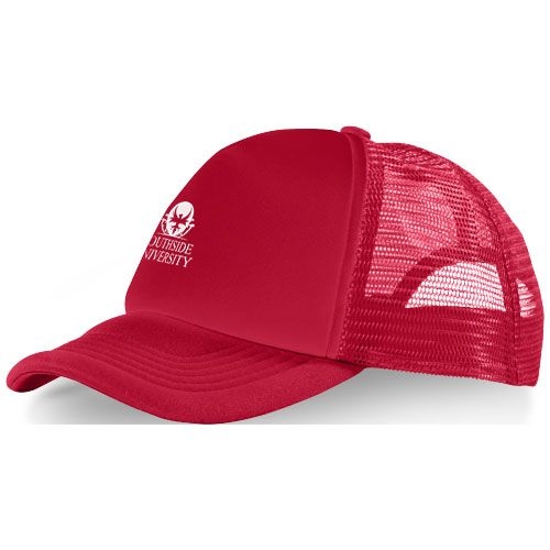 PF111069-12Trucker Kappe mit 5 Segmenten_ rot_rot