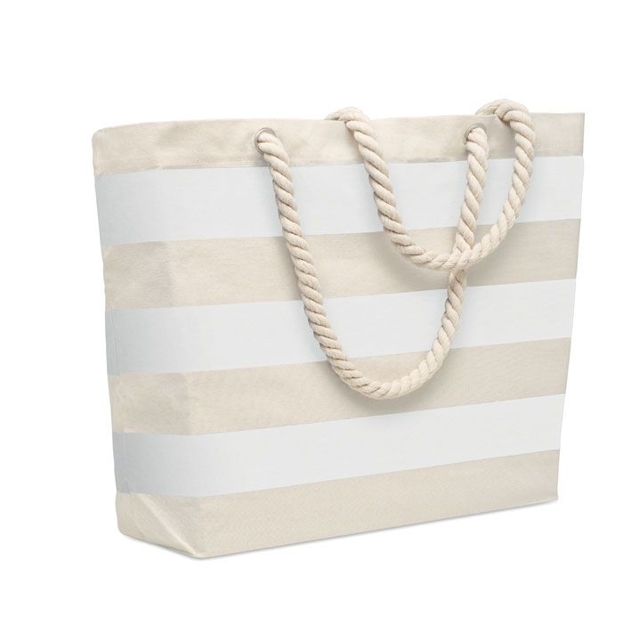 MO2126-06Heaven Stripe Strandtasche Baumwolle 220 g_ weiss