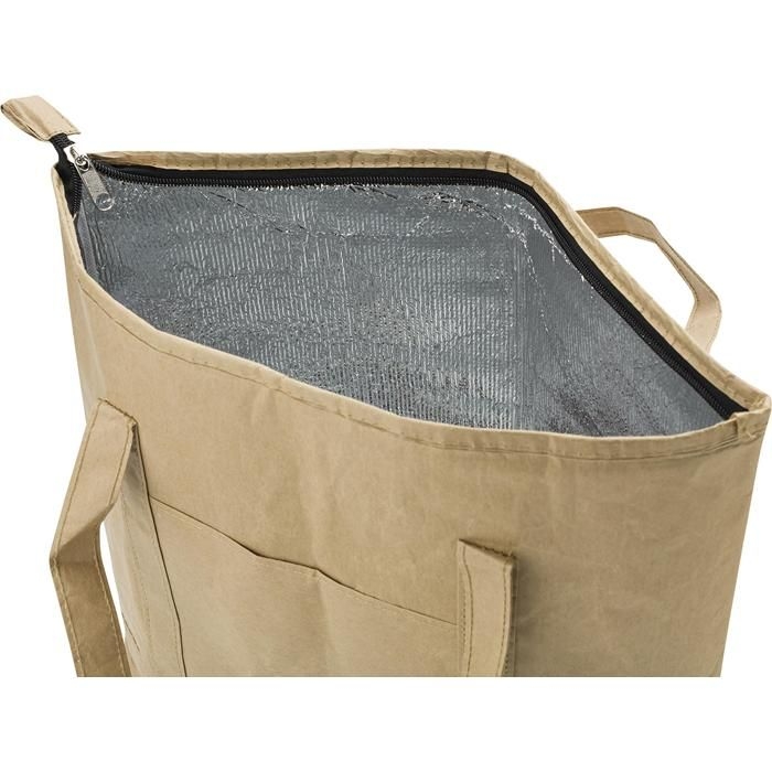 GI8263-11Laminierte Einkaufs- und Kuehltasche aus Papier Oakley_ brown