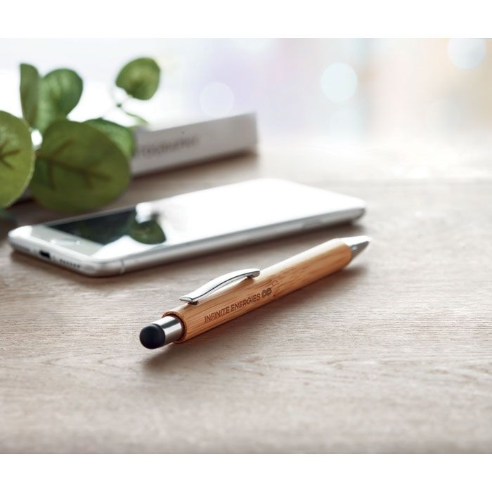 MO9945-40Bayba Druckkugelschreiber mit Stylus_ Holz