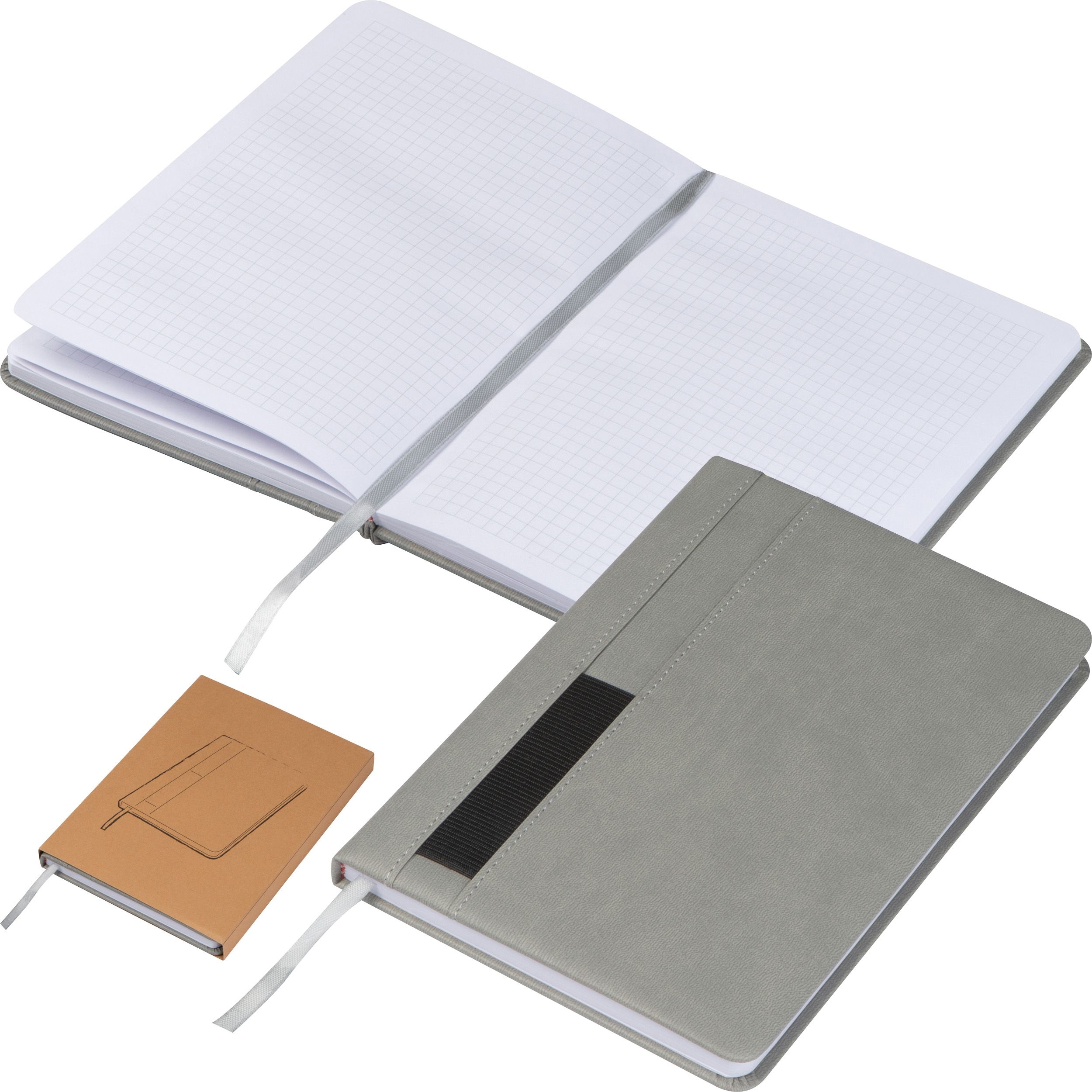 MA21363-07Notizbuch mit Steckfach A5 CLELIA_ silbergrau