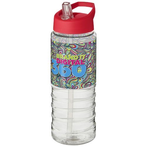 PF210877-12H2O Active® Treble 750 ml Sportflasche mit Ausgussdeckel_ transparent_rot