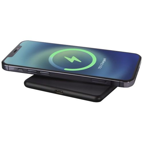 PF124204-1Loop 10 W kabelloses Ladepad aus recyceltem Kunststoff_ schwarz