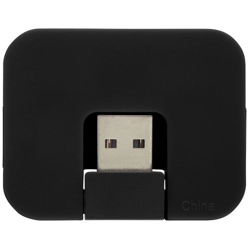 Gaia USB Hub mit 4 Anschlüssen, schwarz