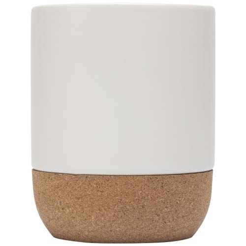 PF100846-1Bari 300 ml Sublimation Keramiktasse mit Korkdetails_ weiss