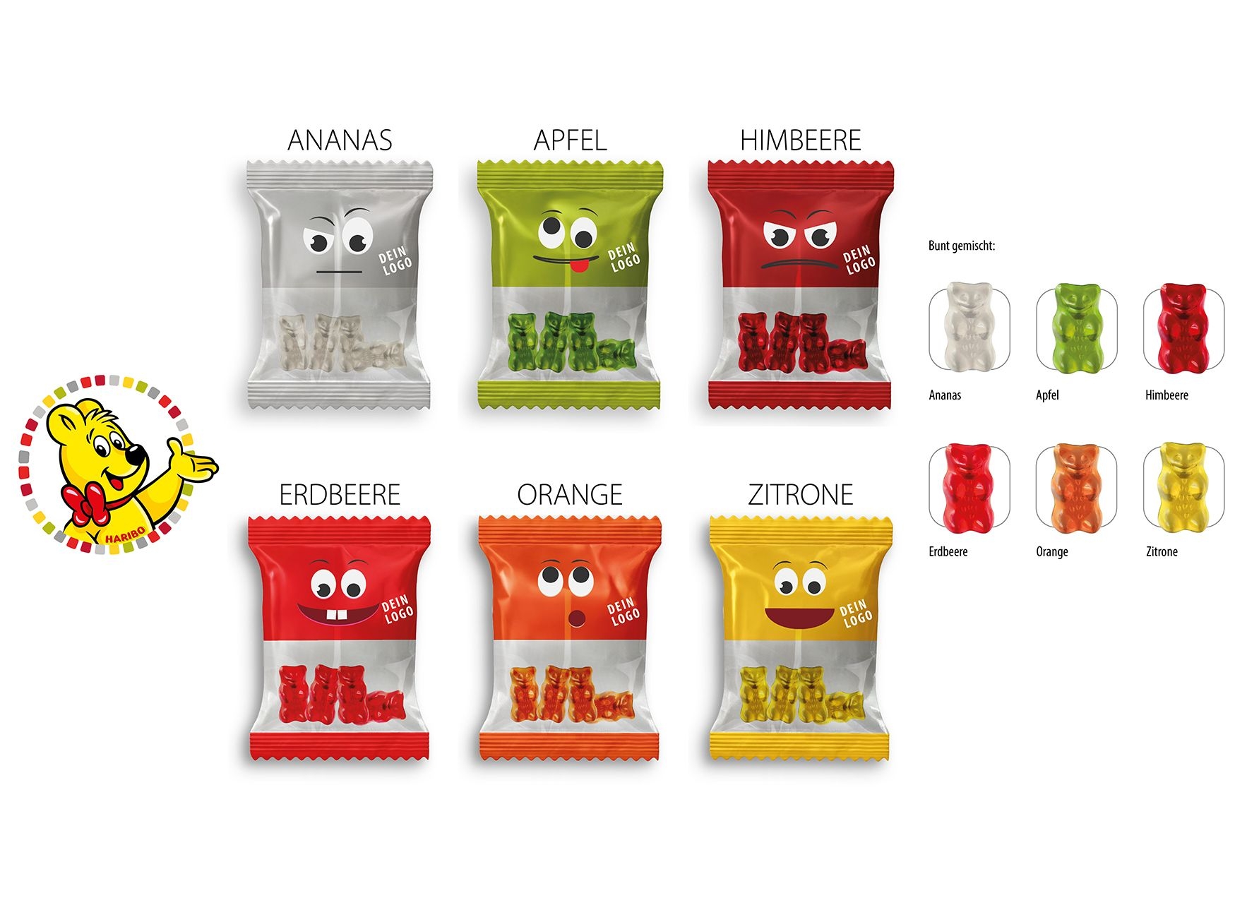 SW1061-1HARIBO Goldbaeren - Spezial Werbetuete_HARIBO Goldbaeren - Ananas_ Folie weiss SW1061-1HARIBO Goldbaeren - Spezial Werbetuete_HARIBO Goldbaeren - Ananas_ Folie weiss