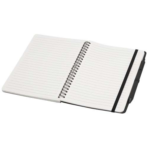 PF107901-3Thalaasa A5 Hardcover Notizbuch mit Kugelschreiber _schwarze Mine_ schwarz