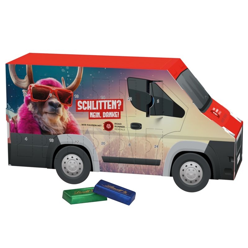 JG20091-1Adventskalender Transporter Lindt_ Lindt Schokotaefelchen_ Motiv-Vorlage