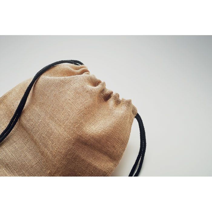 MO2190-03Fukuro Jute Beutel mit Kordelzug_ schwarz