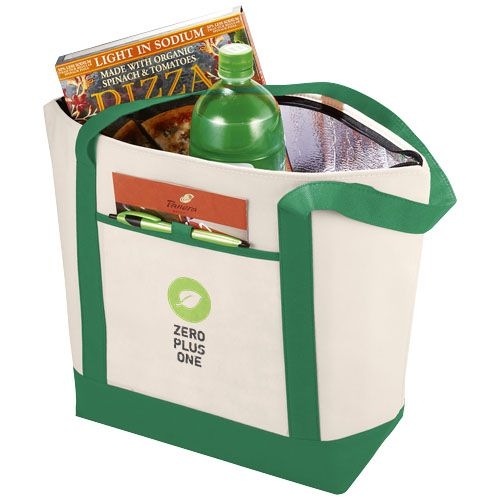 PF120085-4Lighthouse Non Woven Kuehltasche 21L_ natural_gruen