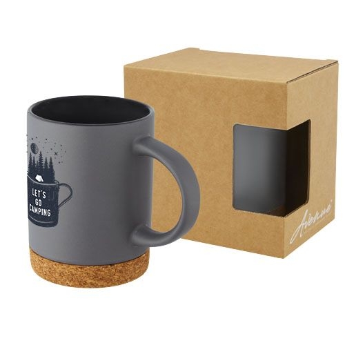PF100901-2Neiva 425 ml Keramiktasse mit Korkboden_ grau
