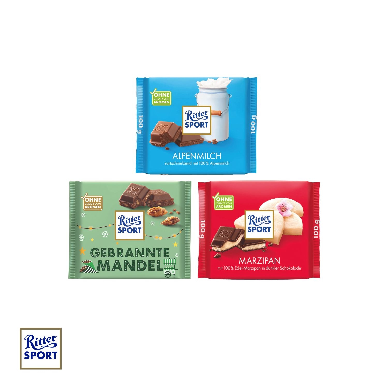 CD95443-01Ritter SPORT mit Werbebanderole_ Ritter SPORT 100g