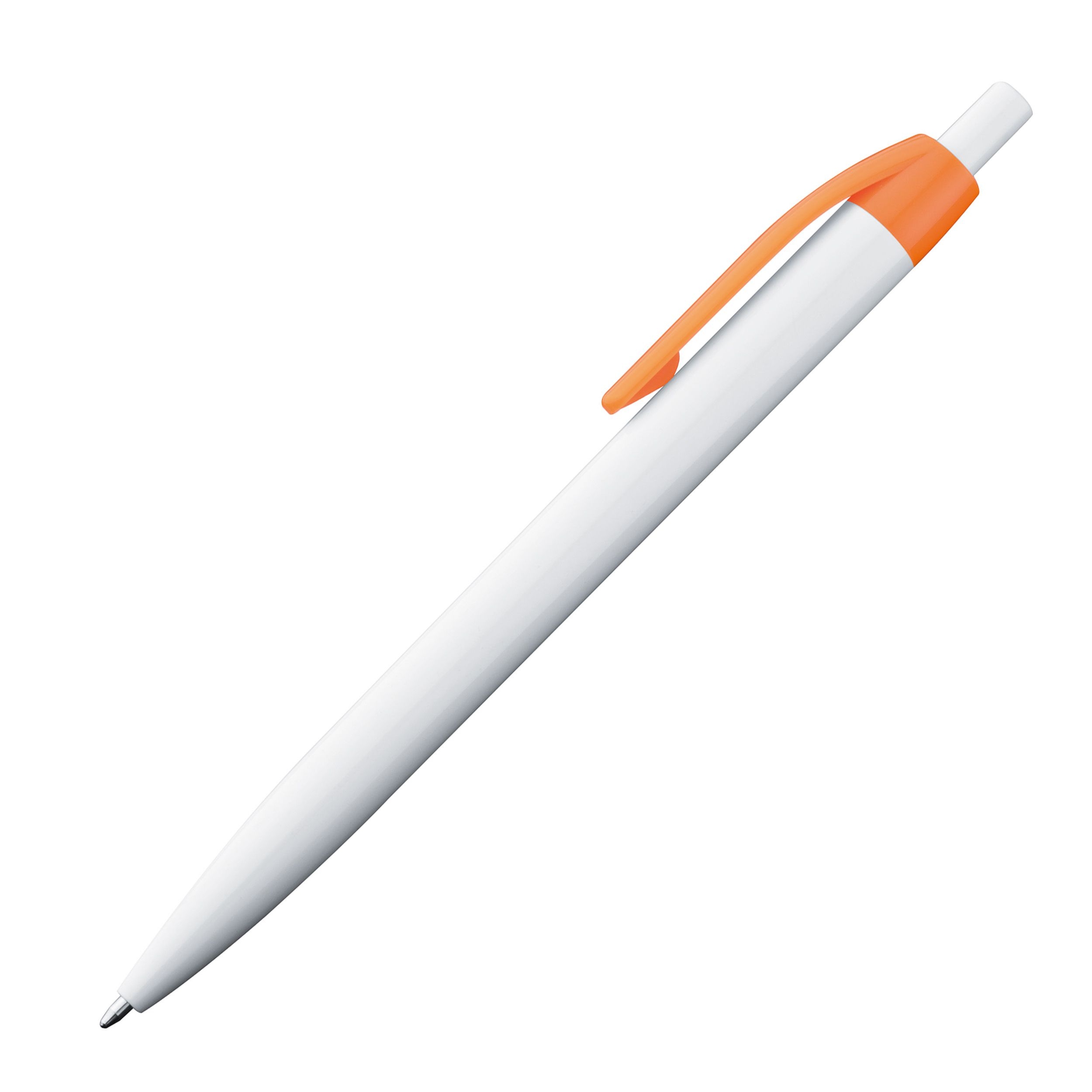 MA18656-10Kunststoffkugelschreiber mit farbigem Clip_ orange