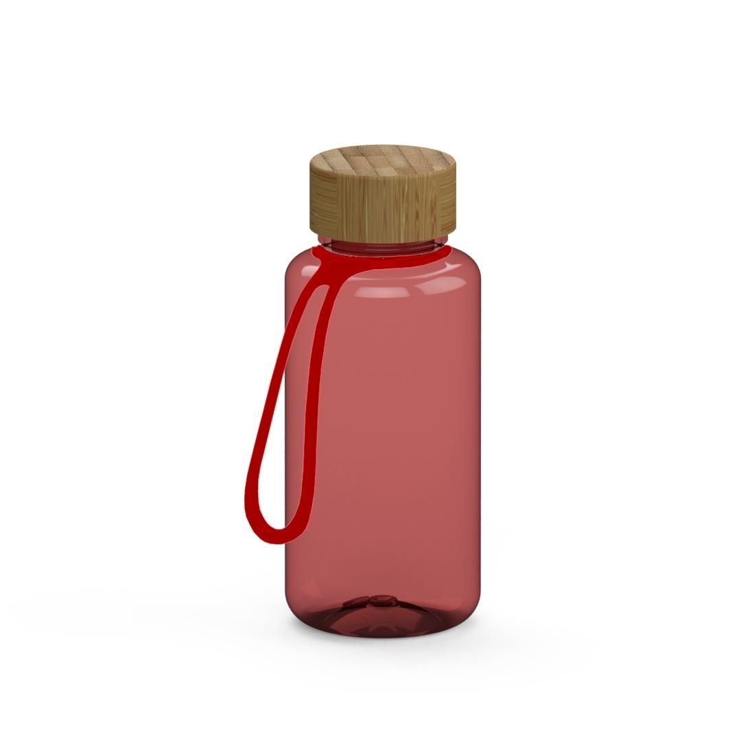 EL01251-7Trinkflasche _Natural_ 700 ml_ inkl. Strap_ transparent-rot_ rot