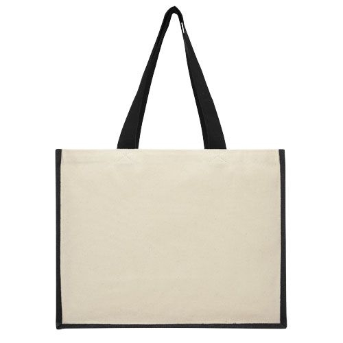 PF210701-4Varai 320 g_m Canvas und Jute Einkaufstasche 23L_ schwarz