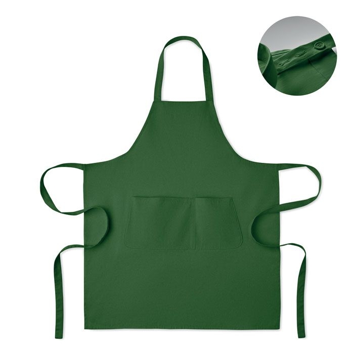 MO2249-60Gamma Kuechenschuerze Organic Cotton_ dunkelgruen