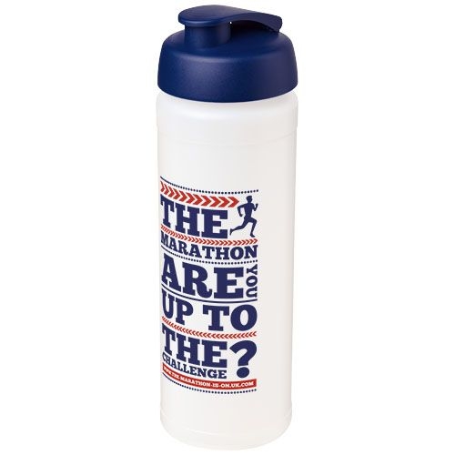 PF210074-18Baseline® Plus grip 750 ml Sportflasche mit Klappdeckel_ transparent_blau
