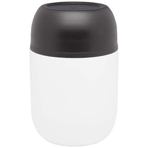 PF113421Supo 480 ml doppelwandiger Lunchpot aus recyceltem Edelstahl mit faltbarem Loeffel
