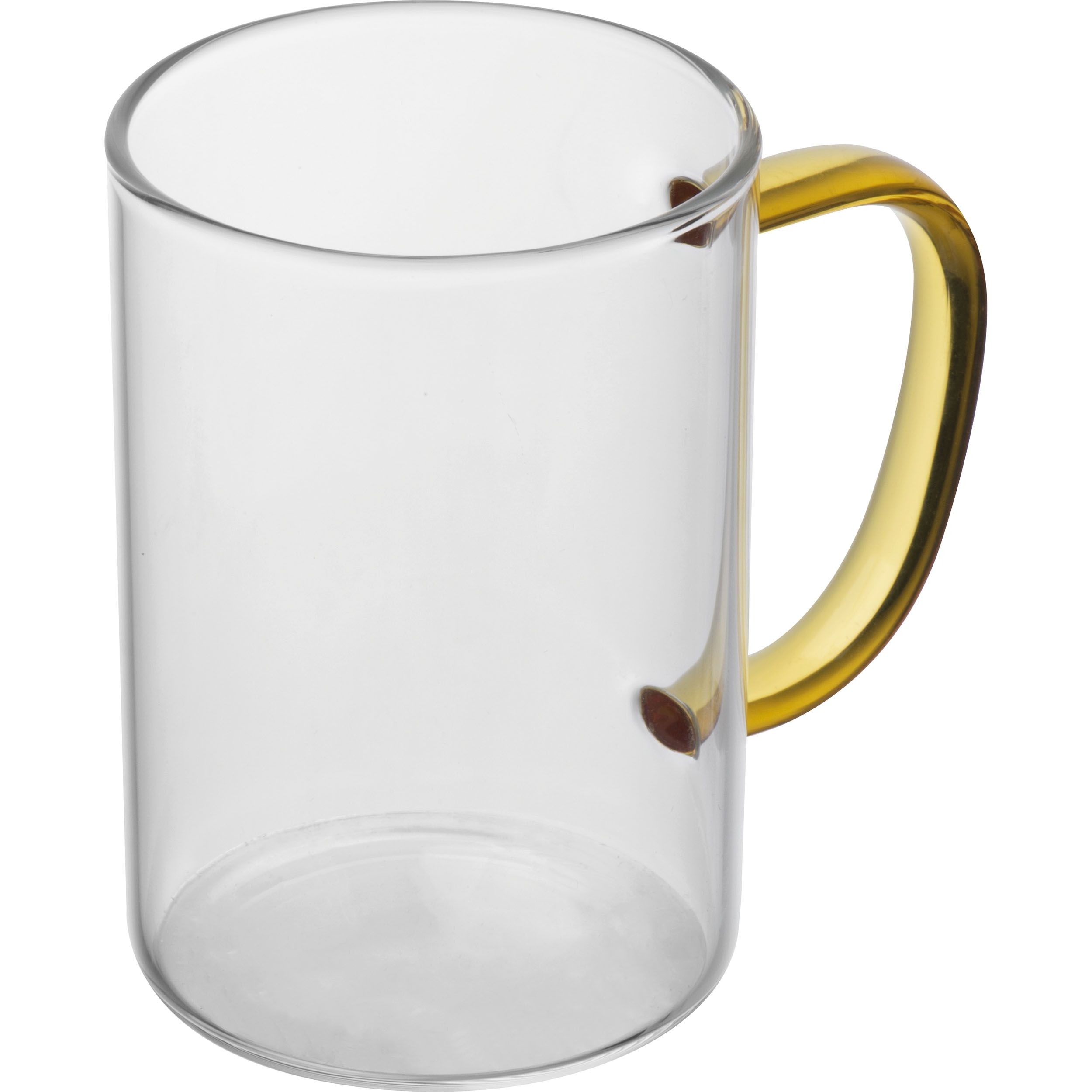 MA82340-08Glastasse mit farbigem Henkel_ 250ml_ gelb