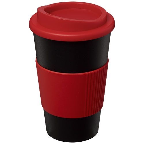 PF210002-4Americano® 350 ml Isolierbecher mit Schutzring_ schwarz_rot PF210002-4Americano® 350 ml Isolierbecher mit Schutzring_ schwarz_rot