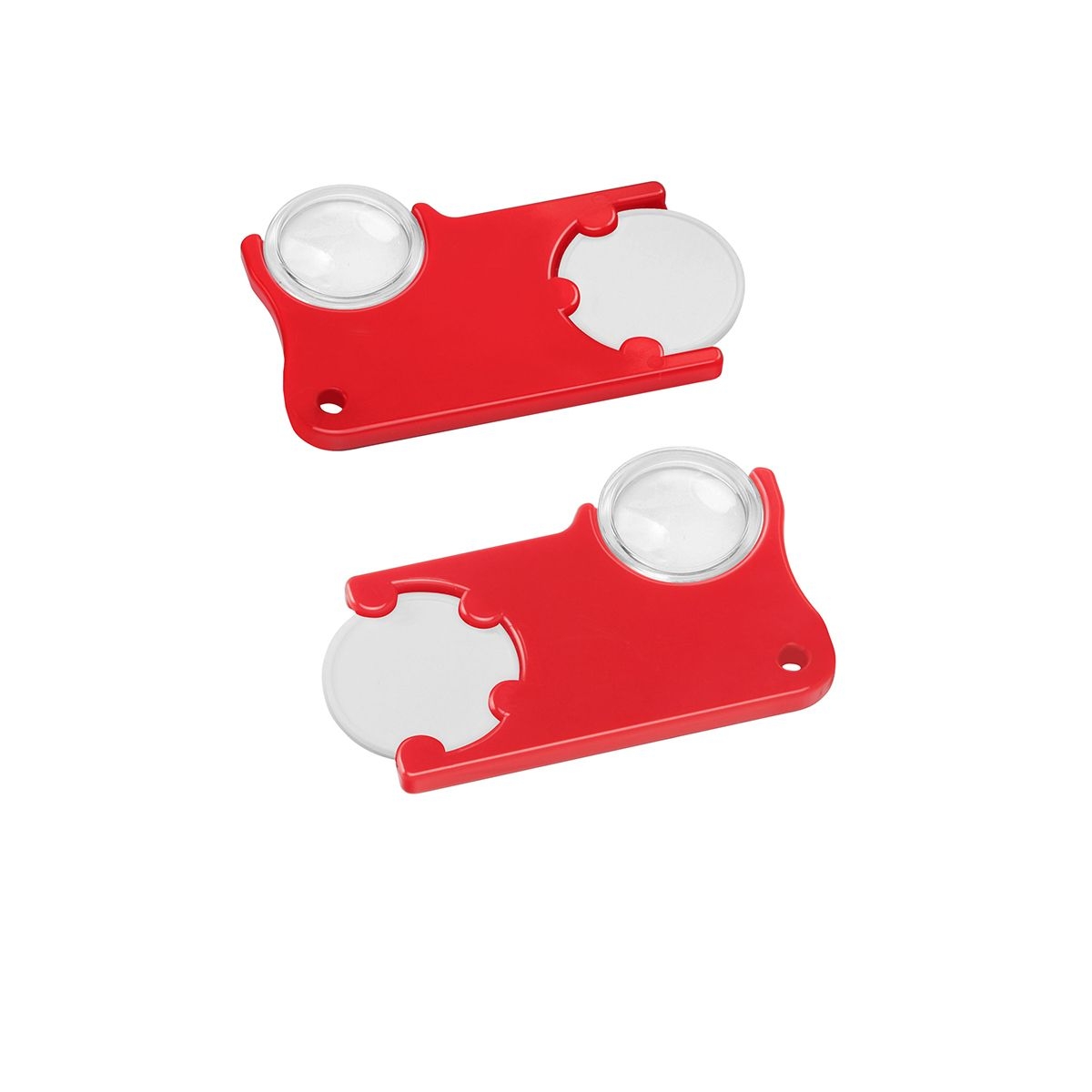 HE8286-0-1Chiphalter mit 1€-Chip und Lupe_ weiss_ rot