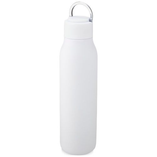 PF100672-1Marka 600 ml Kupfer-Vakuum Isolierflasche mit Metallschlaufe_ weiss
