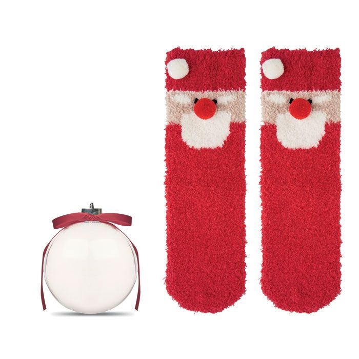 CX1585-05Snug M Weihnachtsbaumkugel mit Socken_ rot