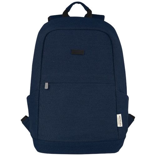 PF120677-1Joey 15_6 Zoll Anti-Diebstahl Laptop Rucksack 18 L aus GRS-recyceltem Canvas_ navy