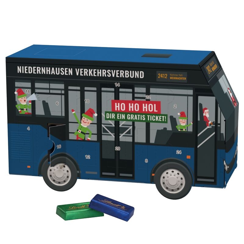 JG20094-1Adventskalender Bus_ Lindt Schokotaefelchen_ Motiv-Vorlage