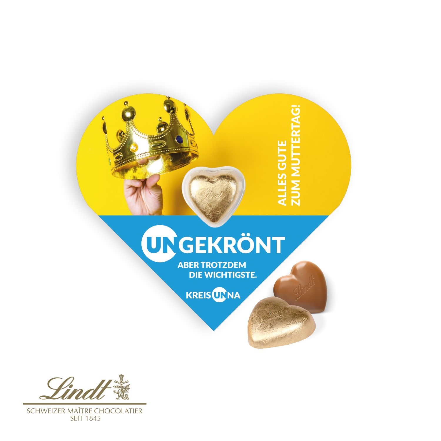 CD91210-01Schokokarte _Herz_ mit Lindt Herz_ Lindt Schokoherzen