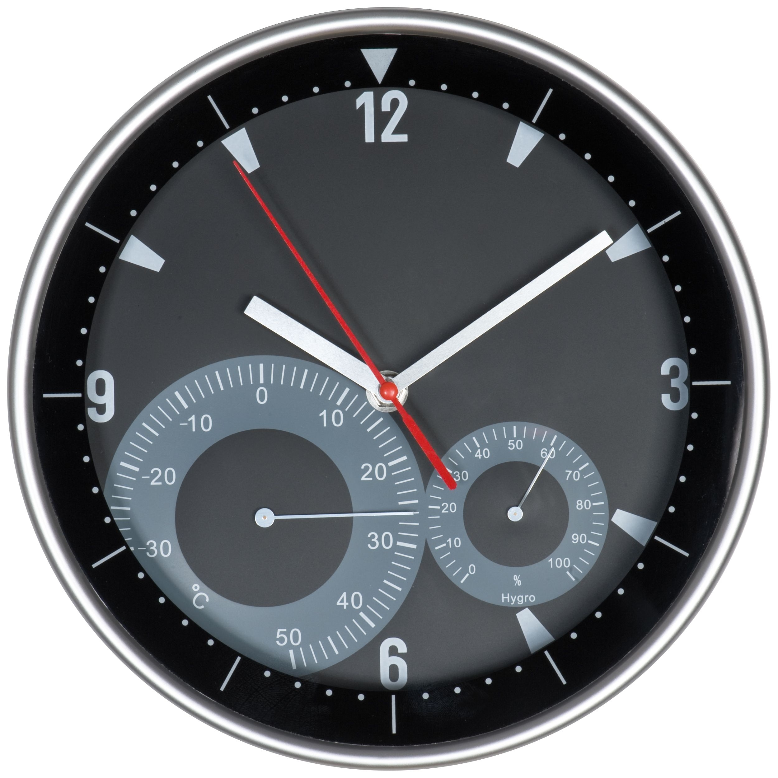MA41223-03Wanduhr mit Hygro - und Thermometer GEORGE_ schwarz