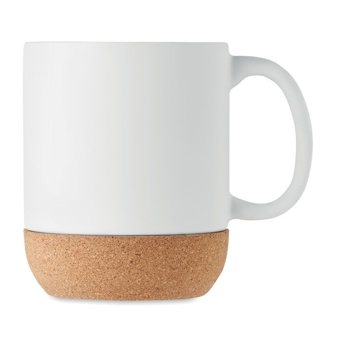 MO6839-06Matt Kaffeebecher mit  Kork 300 ml_ Weiss