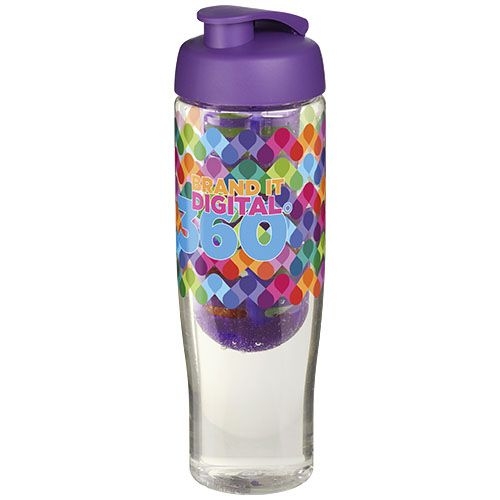 PF210041-8H2O Active® Tempo 700 ml Sportflasche mit Klappdeckel und Infusor_ transparent_lila