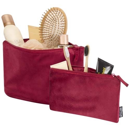 PF120769-1Swift GRS-recyceltes Kulturbeutelset aus Samt_ bordeaux